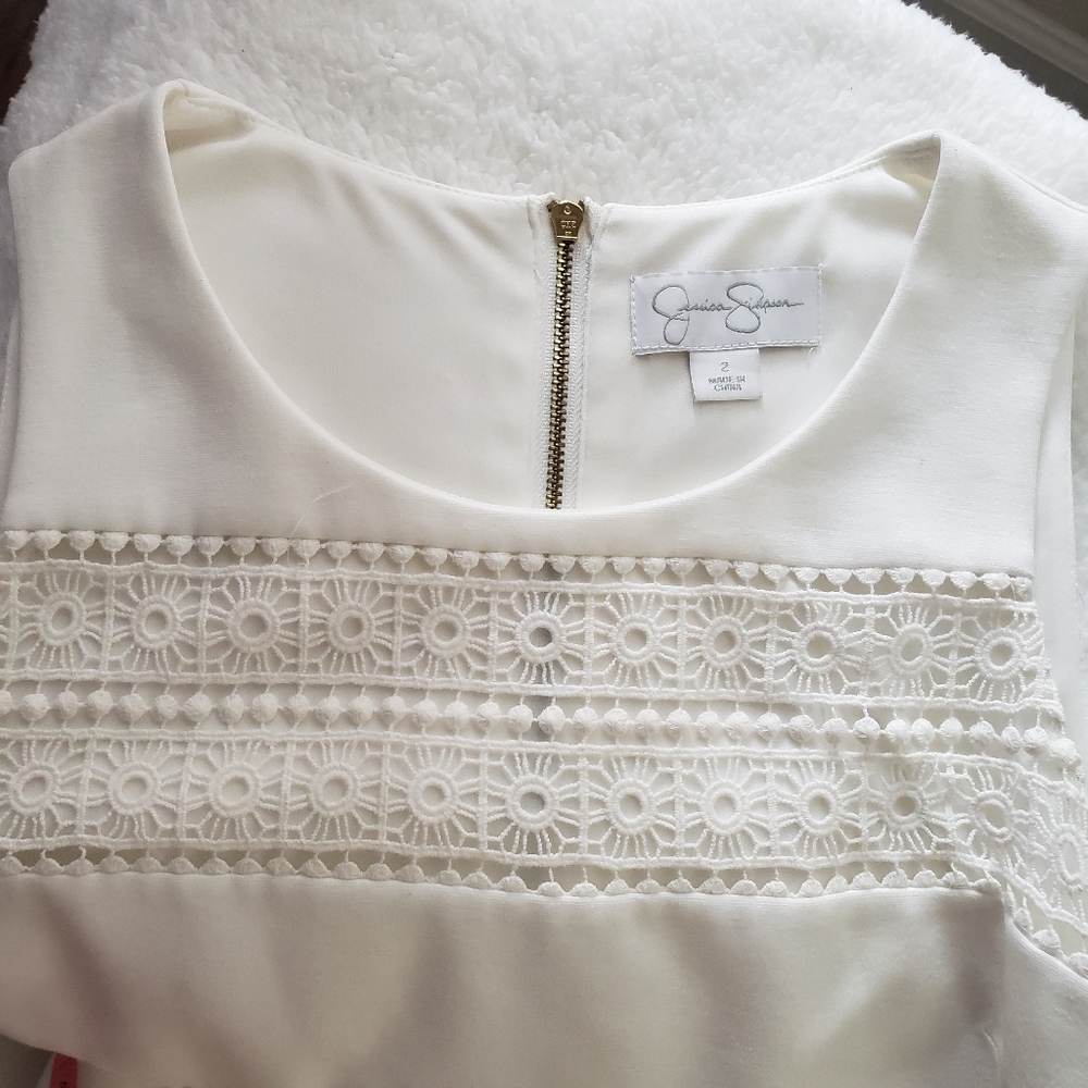 Jessica Simpson white sleeveless dress size 2 - Picture 8 of 11
